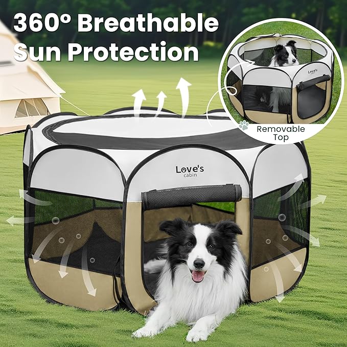 Love's cabin Pet Puppy Dog Playpen, Medium Dog Tent Crates Cage Indoor/Outdoor - Image 9