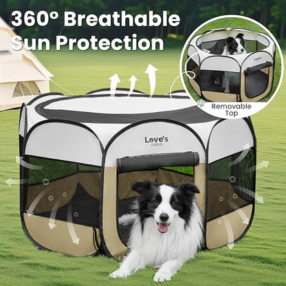 Love's cabin Pet Puppy Dog Playpen, Medium Dog Tent Crates Cage Indoor/Outdoor - Image 9