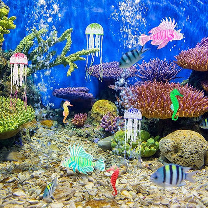 Patelai 8 Pcs Glow in The Dark Fish Tank Decorations Silicone Floating - Image 6