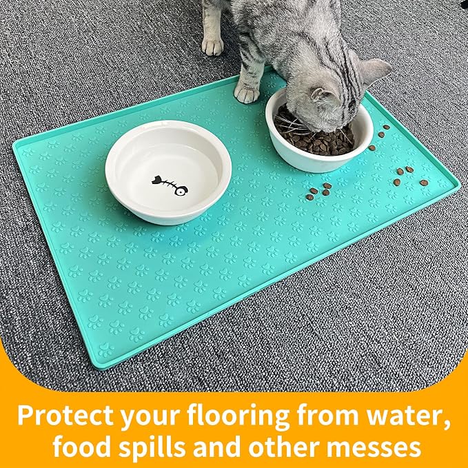 Ptlom Pet Placemat for Dog and Cat, Mat for Prevent Food and Water Overflow - Image 5