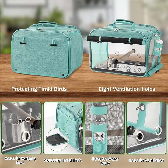 Suertree Bird Carrier Airline Approved, Bird Travel Cage - Image 4