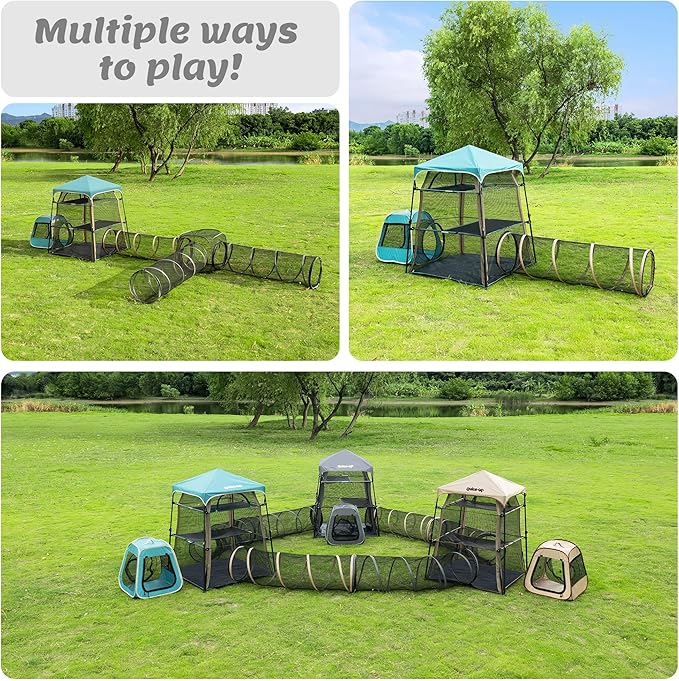 Extra Large catio Outdoor cat Enclosure, 3-in-1 Cat Tower Tent - Image 6