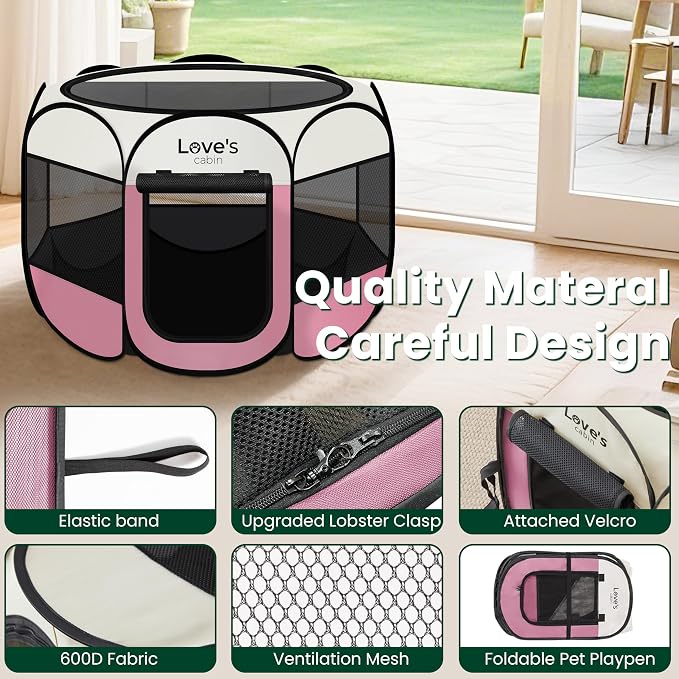 Love's cabin Pet Puppy Dog Playpen, Small Dog Tent Crates Cage Indoor/Outdoor - Image 5