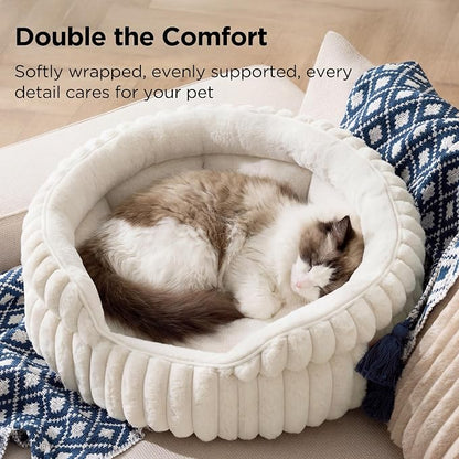 Bedsure ComfyFleece™ Cat Bed, Washable Round Cute Cat Beds - Image 2