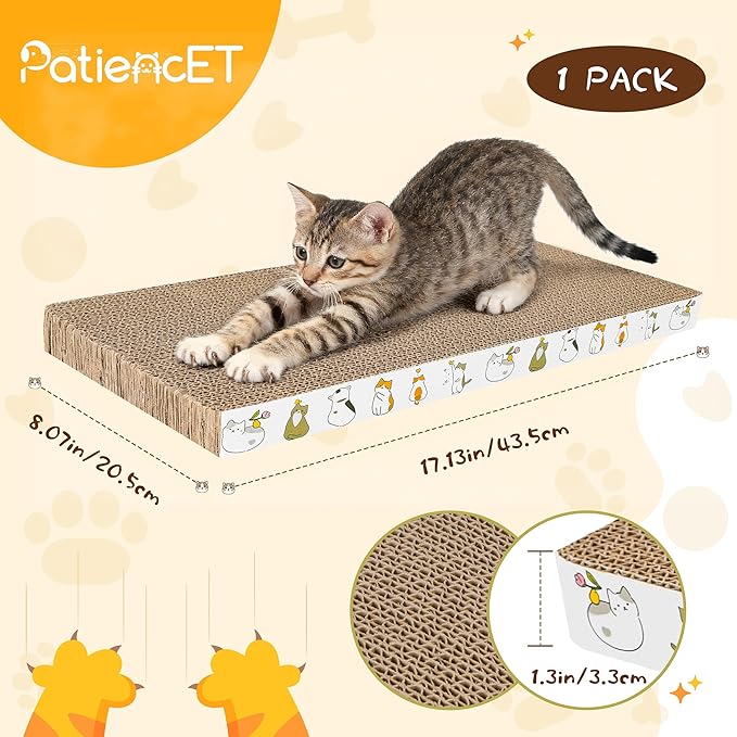 PatiencET Cat Scratching Board 4 Pack, Cardboard Cat Scratcher - Image 2