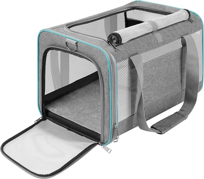 Pet Carrier for Large Cats 20 lbs+ / Soft Sided Small Dog Travel Carriers Top - Image 8