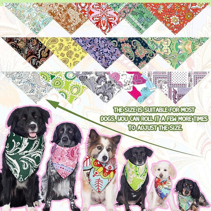 150 Pcs Paisley Dog Bandanas Bulk Pet Bibs Colorful Triangle Scarf Pet Paisley - Image 3
