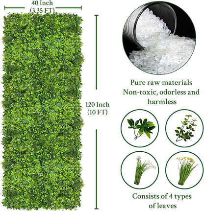Artificial Plant Wall Roll: 40X120 in UV-Anti Ivy Privacy Fence Screen Faux - Image 2