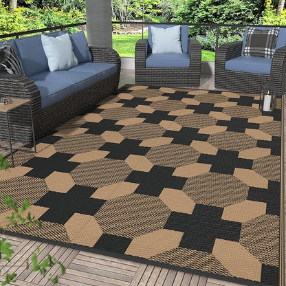 GENIMO Outdoor Rug for Patio Clearance, Lightweight Waterproof RV Camping Mat by GENIMO