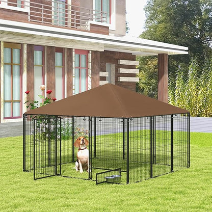 PawHut Outside Dog Kennel, Garden Playpen Fence Crate Enclosure Cage Rotating - Image 2