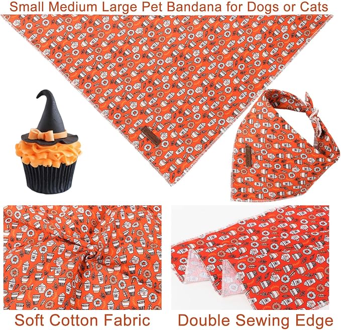 Fall Dog Bandana, Autumn Triangle Bid Scarf - Image 3