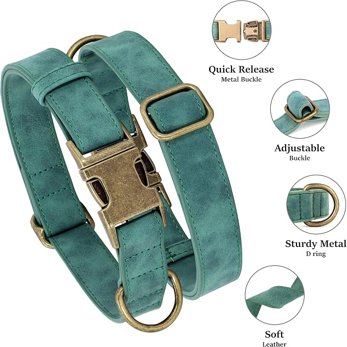 Didog Soft PU Leather Dog Collar, Stylish Quick Released Dog Collars - Image 2