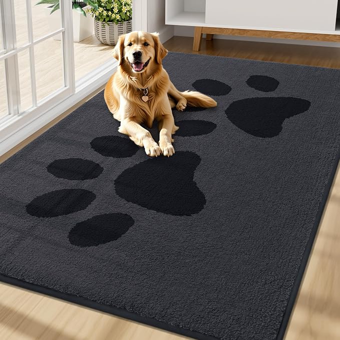 Buganda Dog Door Mat for Muddy Paws, Absorbent Dirt Trapper Washable Indoor by Buganda