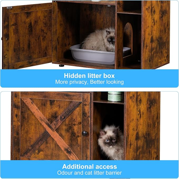 Hey-brother Cat Tree with Litter Box Enclosure, Modern Cat Tower - Image 7