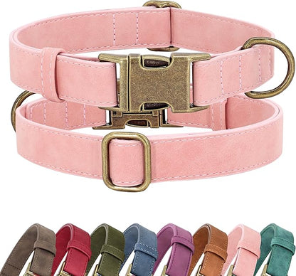 Didog Soft PU Leather Dog Collar, Stylish Quick Released Dog Collar by Didog