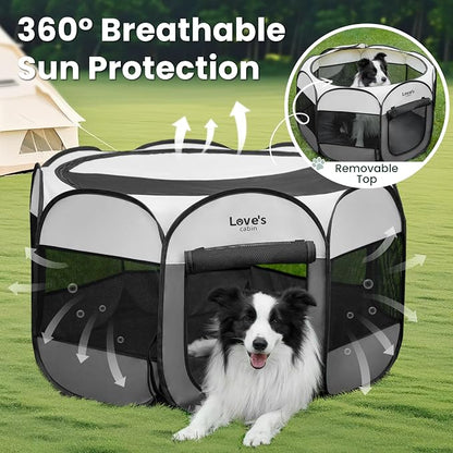 Love's cabin Pet Puppy Dog Playpen, Medium Dog Tent Crates Cage Indoor/Outdoor - Image 9