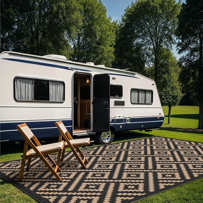 GENIMO Outdoor Rug for Patio Clearance, Reversible Plastic Straw Rugs for RV - Image 4