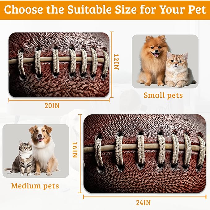 Football Texture Feeding Mat, Laces Stripes Absorbent Quick-Dry Cat Dog Food - Image 6