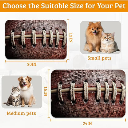 Football Texture Feeding Mat, Laces Stripes Absorbent Quick-Dry Cat Dog Food - Image 6