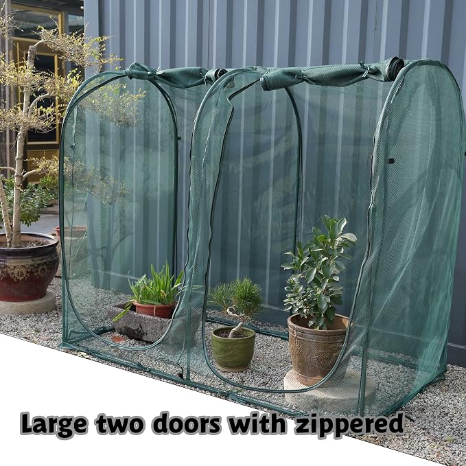 Poray Large Tunnel 73''x37''x61''Plant Netting Cover, 5FT Tall Crop Cage Tomato - Image 8