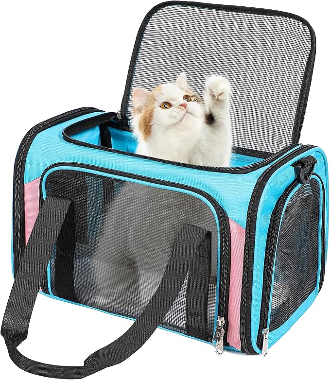 Discala Cat Dog Carrier Up to 15 Lbs TSA Airline Approved Pet Carrier by Discala