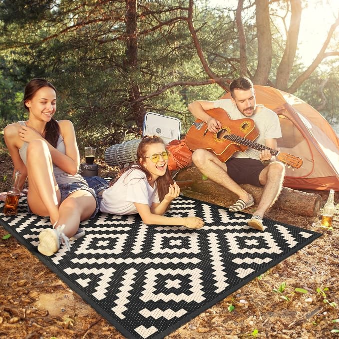 GENIMO Outdoor Rug 3'x5' Waterproof, Reversible Camping Mat, Plastic Straw Rugs - Image 3