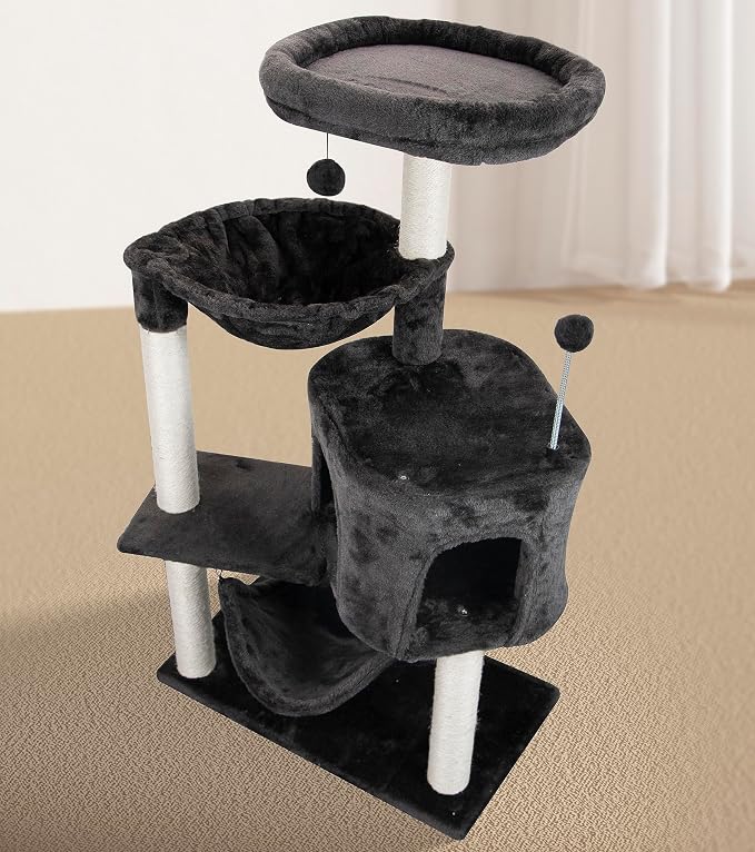 YUNIQUE Cat Tree with Cat Condo and Big Hammock - Image 5