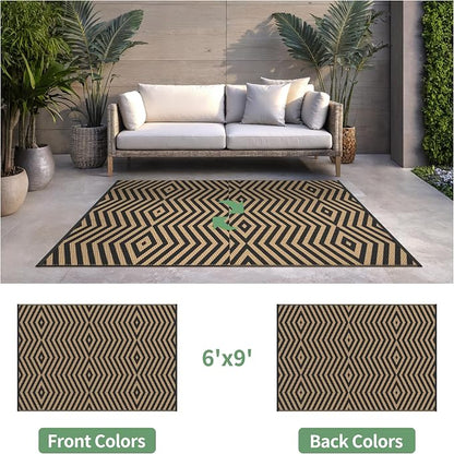 GENIMO Outdoor Rug for Patio Clearance, Lightweight Waterproof Modern RV - Image 2