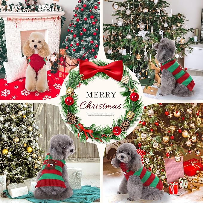 Dog Cat Christmas Sweater Boy Girl Ugly Reindeer Xmas Pet Clothes Holiday Puppy - Image 2