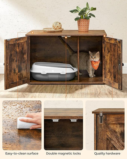 Feandrea Cat Litter Box Enclosure, Litter Box Furniture Hidden - Image 8