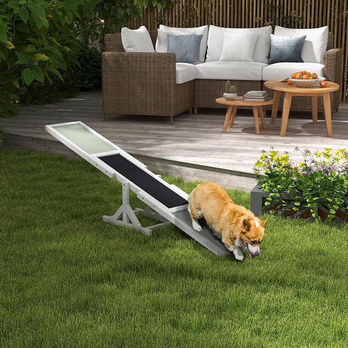 PawHut Wooden Dog Agility Seesaw - Image 2