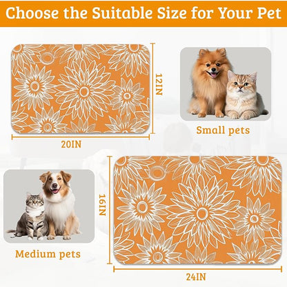 Retro Geometric Aesthetic Dog Food Mat, Quick Dry Dog Placemat Non Slip Rubber - Image 6