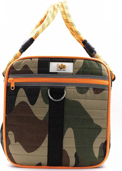 Buddy's Best Airline Approved Pet Carrier – Army Camo & Orange - Image 3