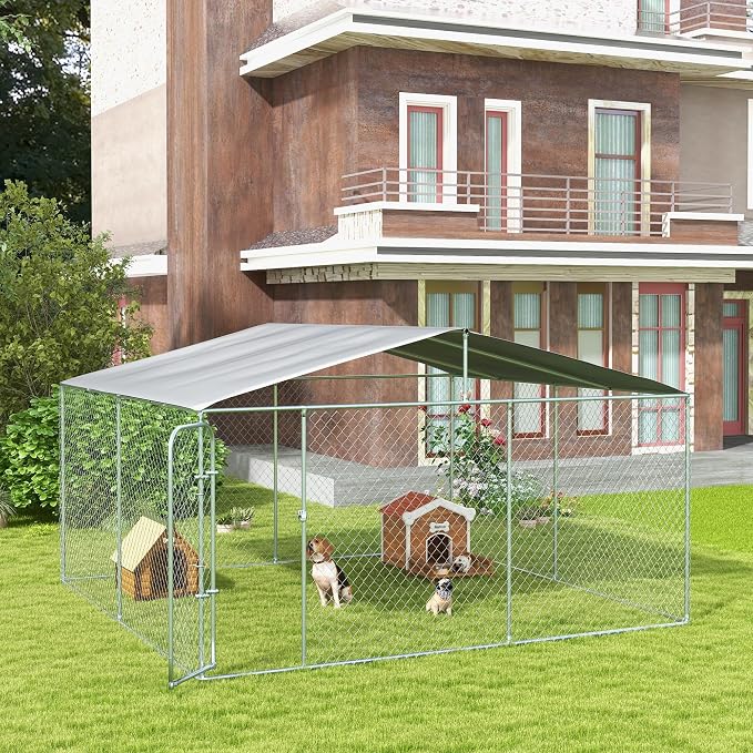 PawHut Outdoor Dog Kennel, Heavy Duty Dog Run Outdoor Fence - Image 8