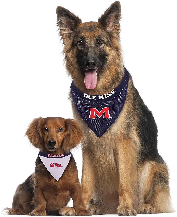 Pets First Collegiate Pet Accessories, Reversible Bandana, Mississippi Ole Miss - Image 5