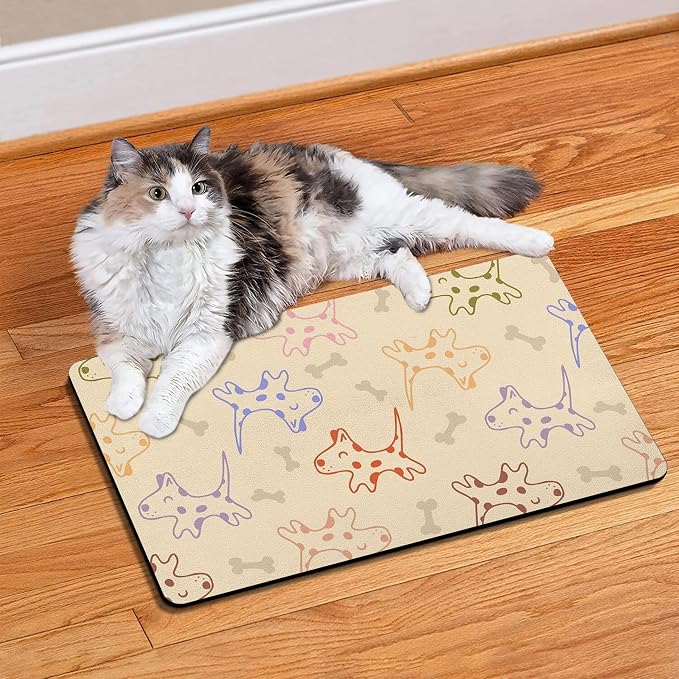Pet Feeding Mat for Floors Waterproof Dog Mat for Food and Water Absorbent - Image 7