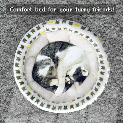 Super Soft Small Dog & Cat Bed, Anti-Anxiety Puppy Cuddler, Cozy Round Fluffy - Image 2