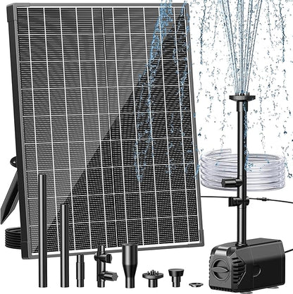 Biling 20W Solar Fountain Pump, 320 GPH Solar Pond Fountain Adjustable Flow by biling