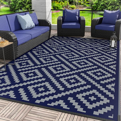 GENIMO Outdoor Rug for Patio Clearance, Reversible Plastic Straw Rugs for RV by GENIMO