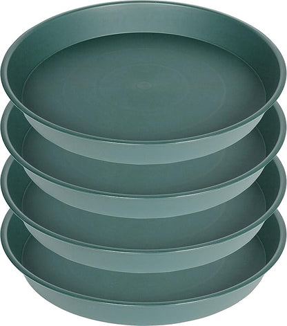 4 Pack of 16 inch Plant Saucer, Heavy Duty Plastic Plant Tray by Bleuhome