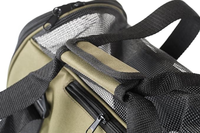 Pawer Soft-Sided Pet Carrier for Cat and Small Dog, Olive Color, Medium Size - Image 6