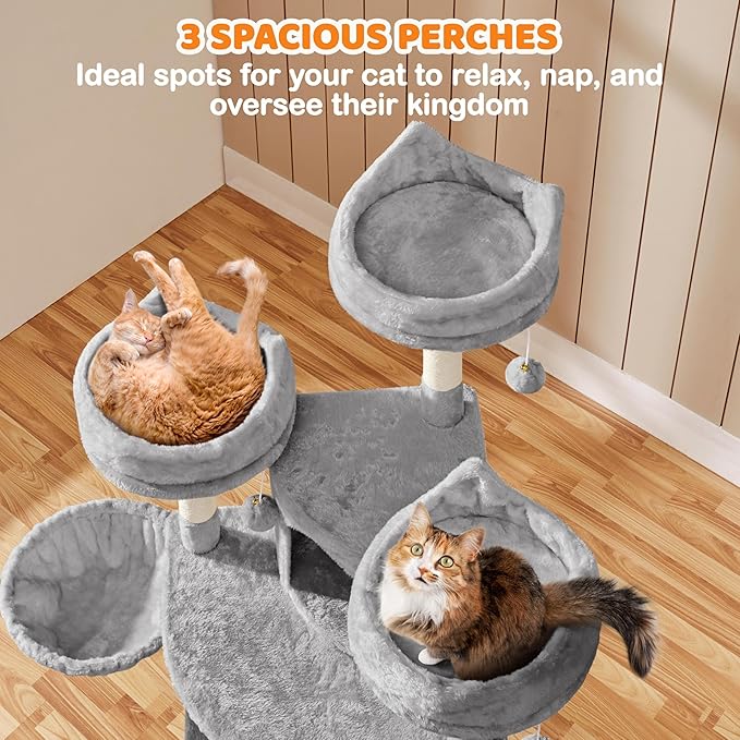 Yaheetech 68.5in Cat Tree for Large Cats, Large Condo, Stable Pet Play House - Image 4