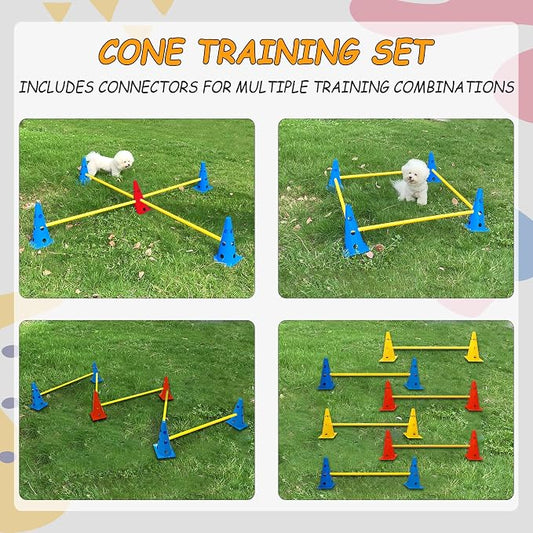 Dog Agility Hurdle Cone Set, Dog Agility Set Include 12 Agility Cones 6 Agility - Image 2