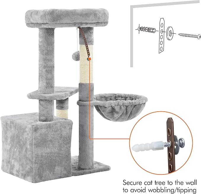 Topeakmart Cat Tree Tower for Indoor Cats, 34.5in Cat Activity Center - Image 9