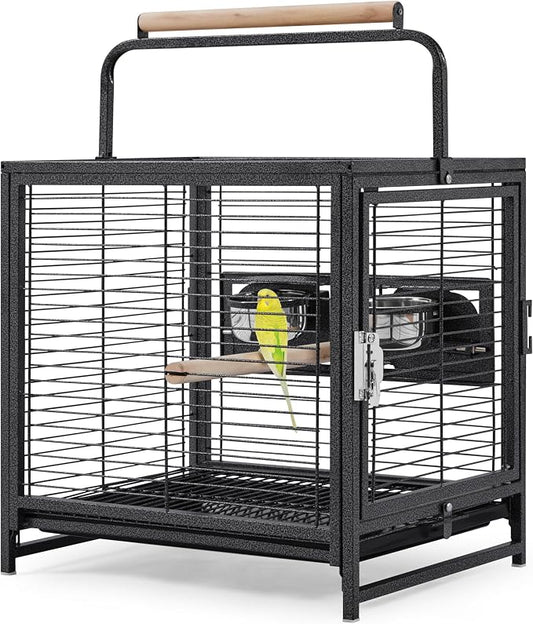 Yaheetech 25.5'' Wrought Iron Bird Travel Carrier Cage Parrot Cage by Yaheetech