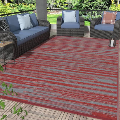 GENIMO Outdoor Rug for Patio Clearance, Reversible Plastic Straw Rugs for RV by GENIMO