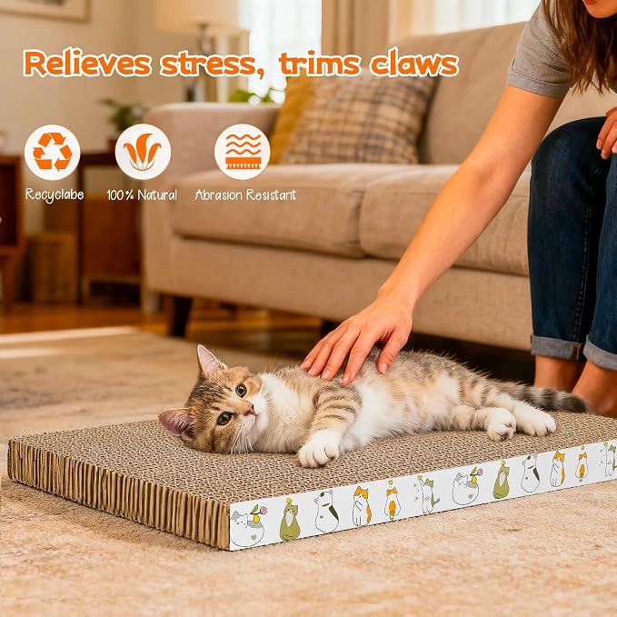 PatiencET 2 Pack Cardboard Cat Scratcher Pad - Image 5