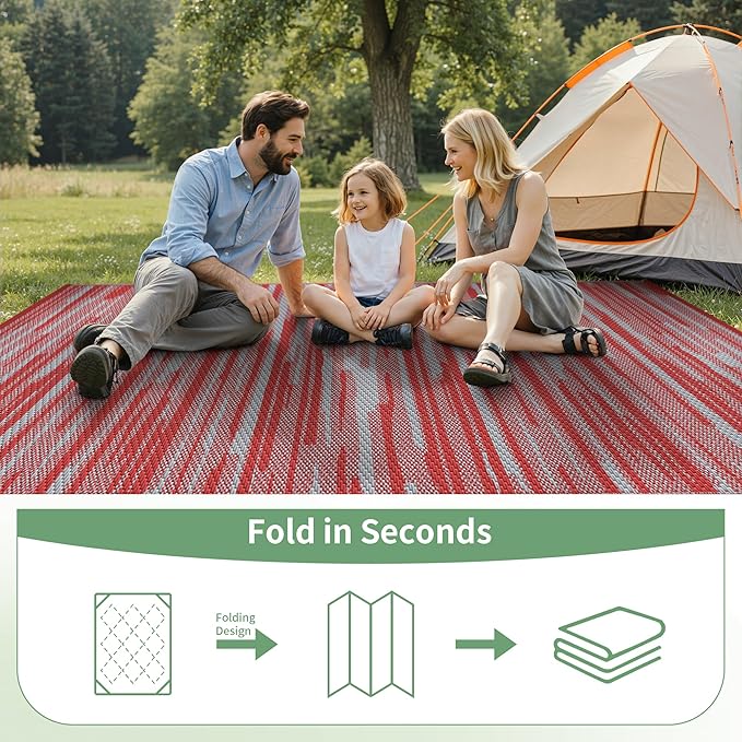 GENIMO Outdoor Rug for Patio Clearance, Reversible Plastic Straw Rugs for RV - Image 6
