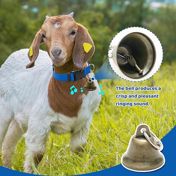 3 Pack Goat Collars with Bells, Adjustable Pet Collar & Anti-Lost Loud Bronze - Image 4