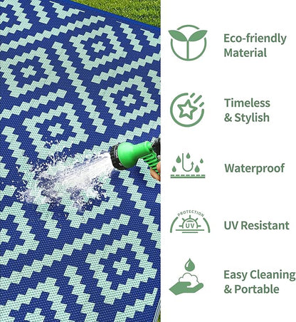 GENIMO Outdoor Rug for Patio Clearance, Reversible Plastic Straw Rugs for RV - Image 6